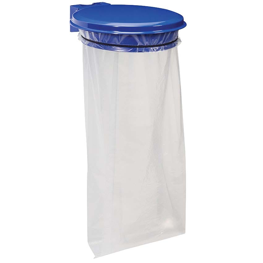 Collecteur porte-sac mural intérieur avec couvercle - Bleu RAL 5002