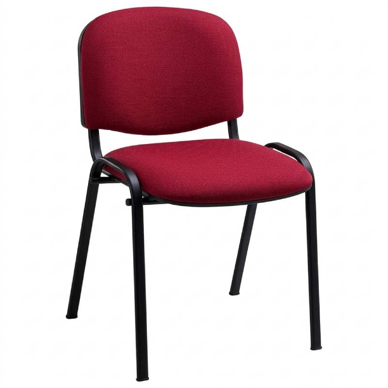 Chaise empilable tissu Mike - Rouge