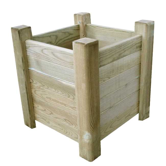 Jardinière carrée bois autoclave - H. 500 X 700 X 700 mm