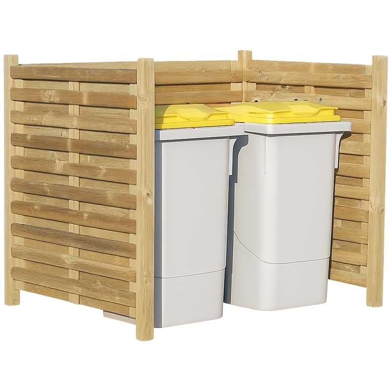 Cache-conteneur bois simple - L. 1400 mm