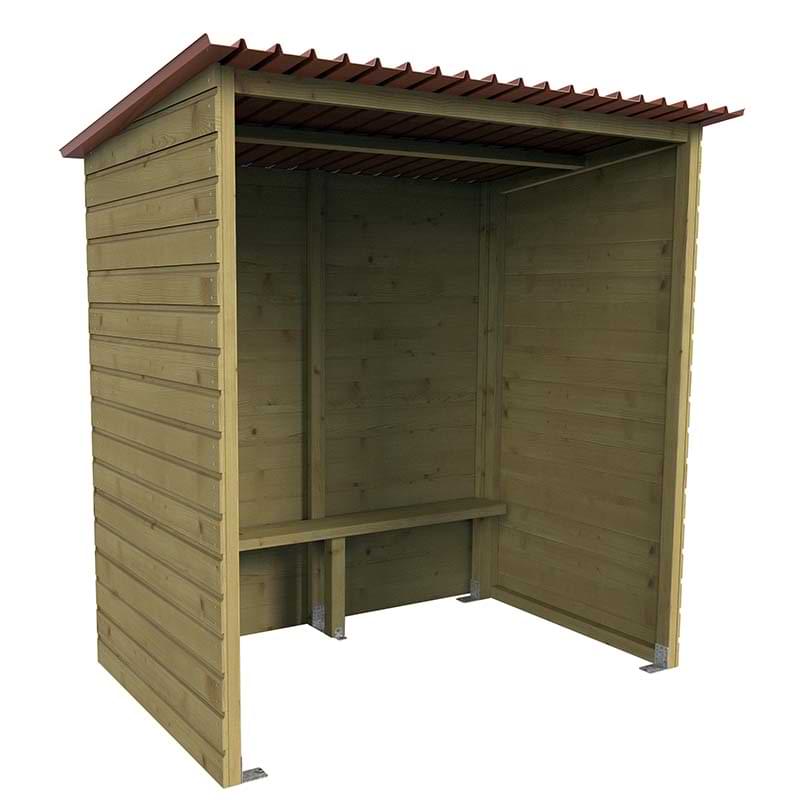 Abri Bus Bois - Modèle sans fenêtres - L. 2 m