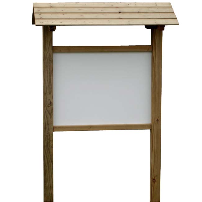 Panneau d'affichage bois avec toit - 960 X 960 mm