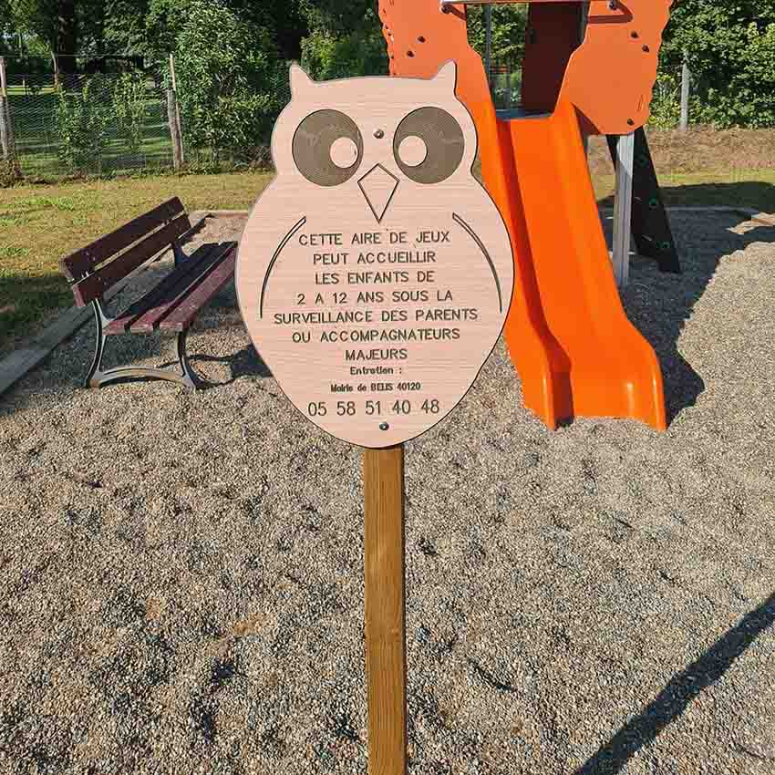 Panneau aire de jeux - Hibou
