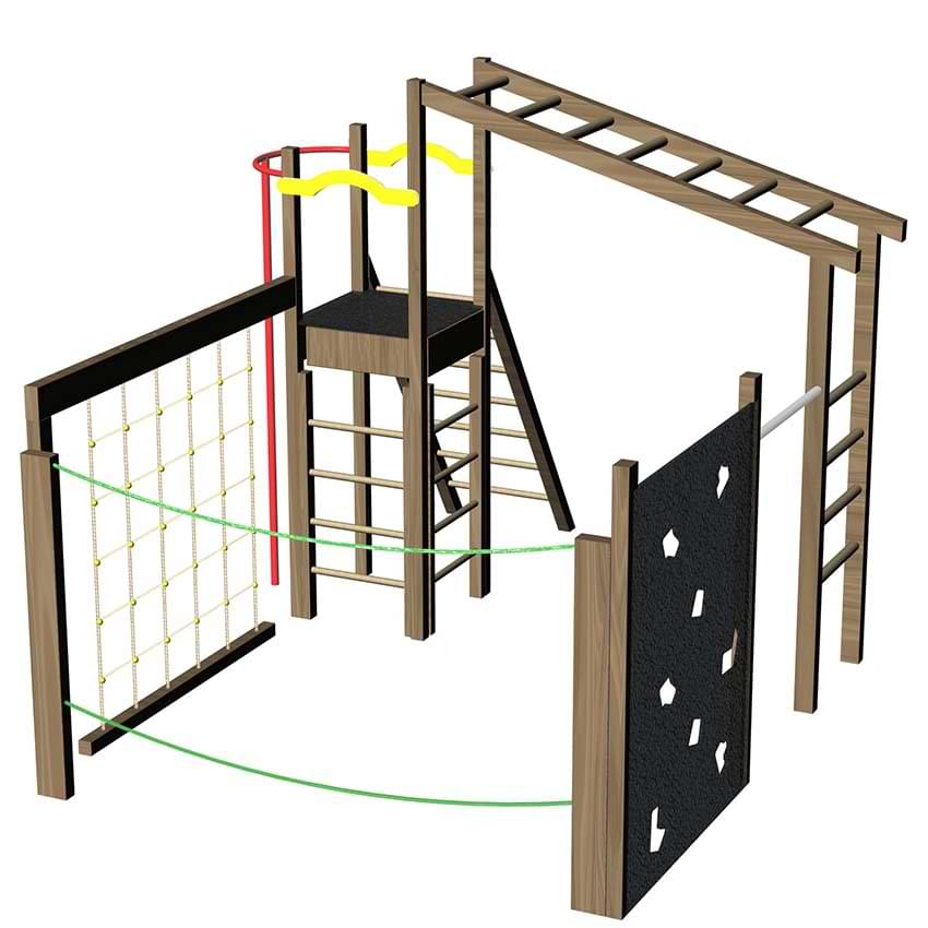 Jeu extérieur multi-activités Les Comanches - Version échelle