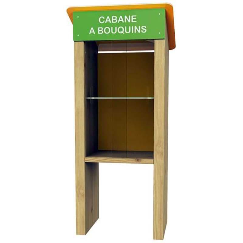 Cabane à livres bois autoclave - H. 1800 X L. 700 X P. 310 mm