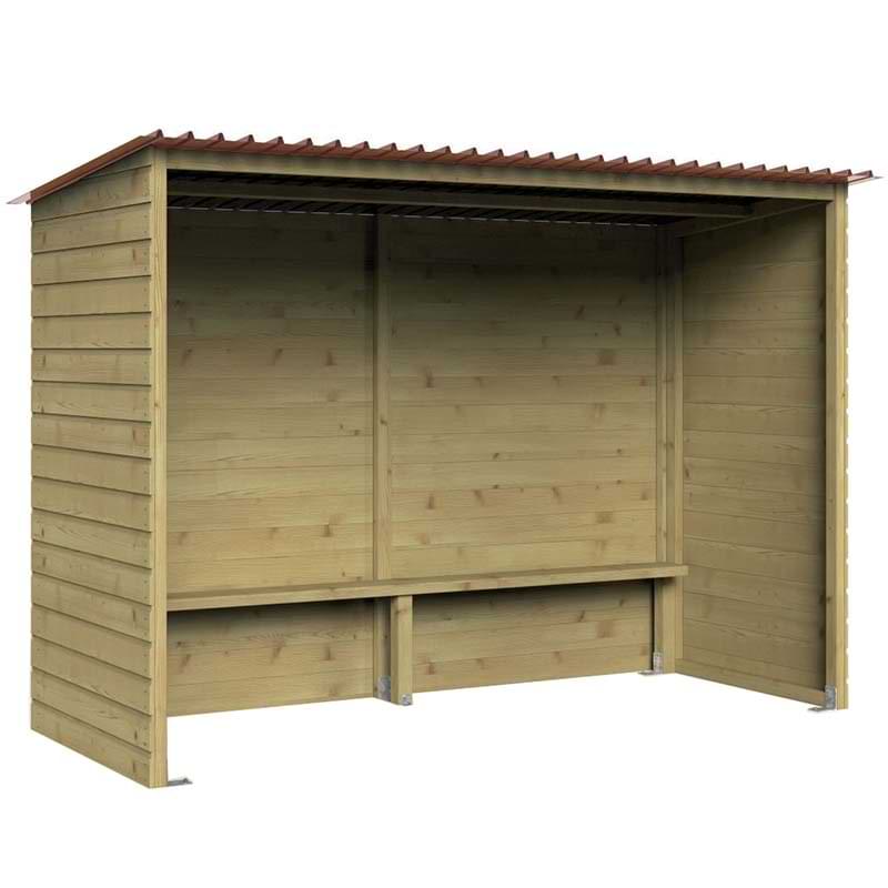 Abri Bus Bois - Modèle sans fenêtres - L. 3 m