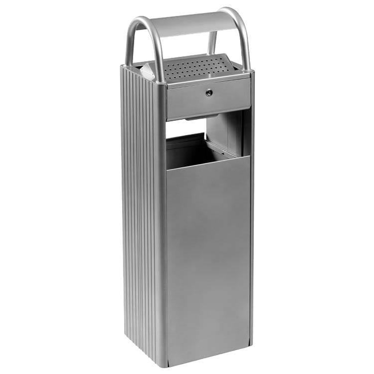 Cendrier-corbeille sur pied 6L / 30L - Gris métal RAL 9022