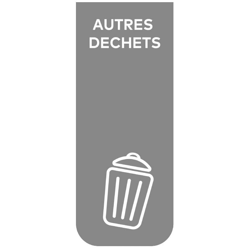 Sticker tri sélectif 100 × 250 mm - Gris (Autres déchets)