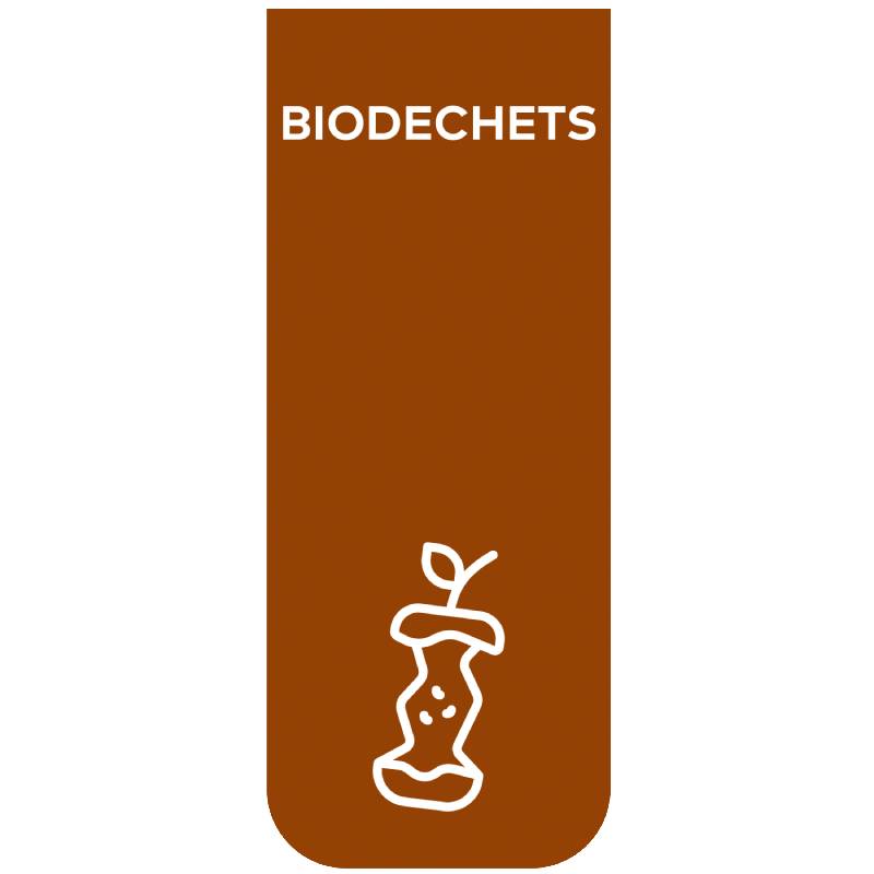 Sticker tri sélectif 100 × 250 mm - Marron (Biodéchets)