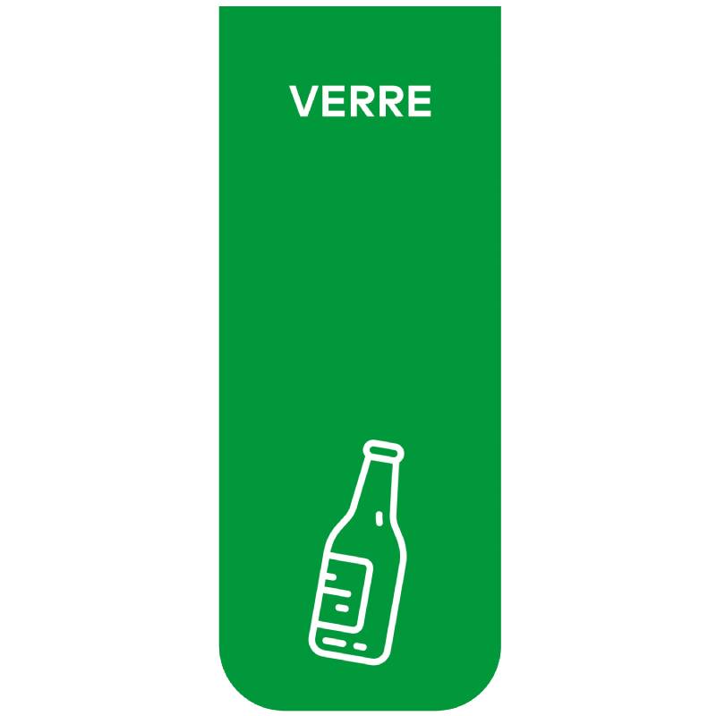 Sticker tri sélectif 100 × 250 mm - Vert (Verre)