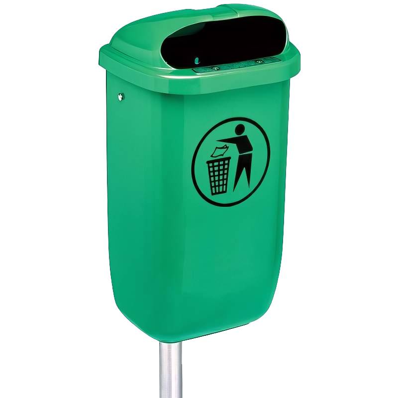 Corbeille polyéthylène haute densité 50L coloris gris – poubelle de ville pour espaces extérieurs