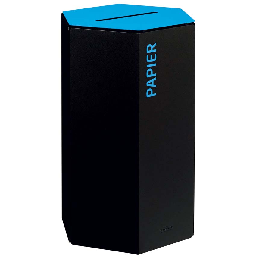 Poubelle tri-sélectif 50L - Sans serrure - Bleu RAL 5015 / Papier