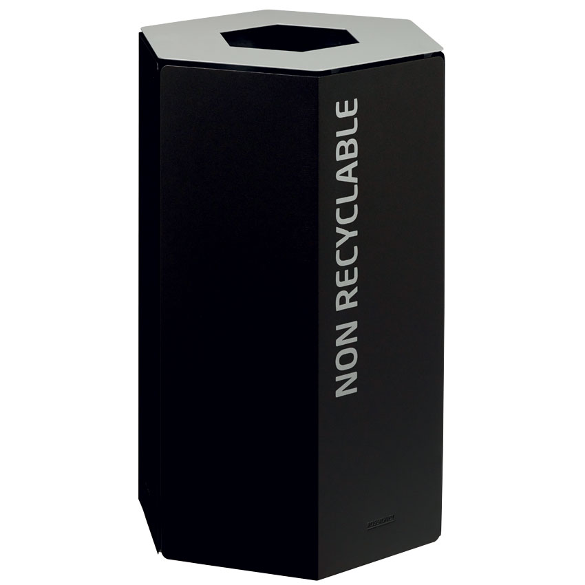 Poubelle tri-sélectif 50L - Sans serrure - Gris RAL 9022 / Autres déchets