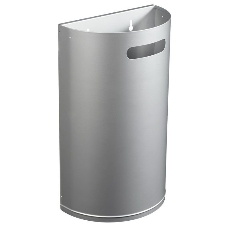 Corbeille décrochable murale 20L - Gris métal RAL 9006
