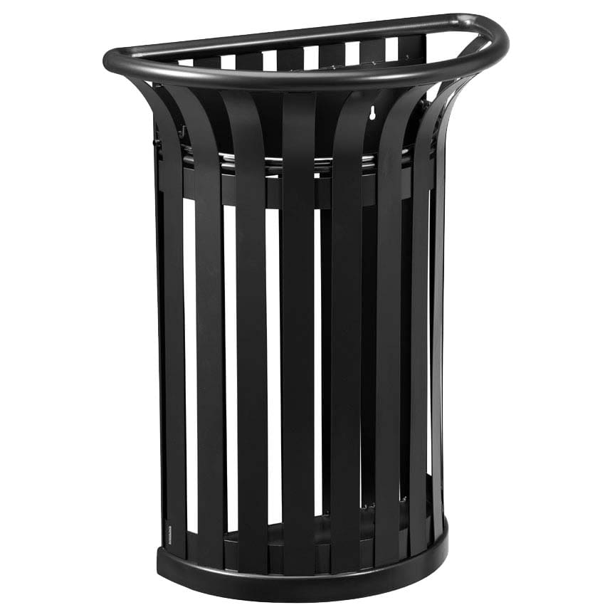 Poubelle tulipe demi-lune 35L - Vert RAL 6005