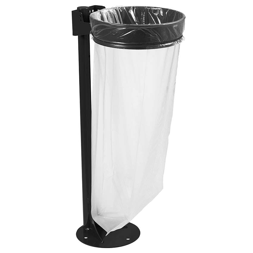 Support sac sur poteau avec couvercle Vert