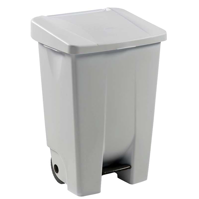 Collecteur mobile à pédale 80L - Blanc - Couvercle Blanc