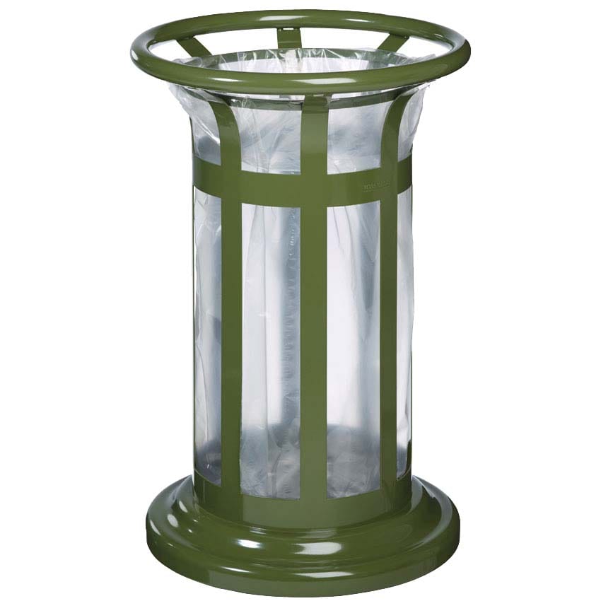 Corbeille acier tulipe Vigipirate 60L - Vert olive RAL 6003