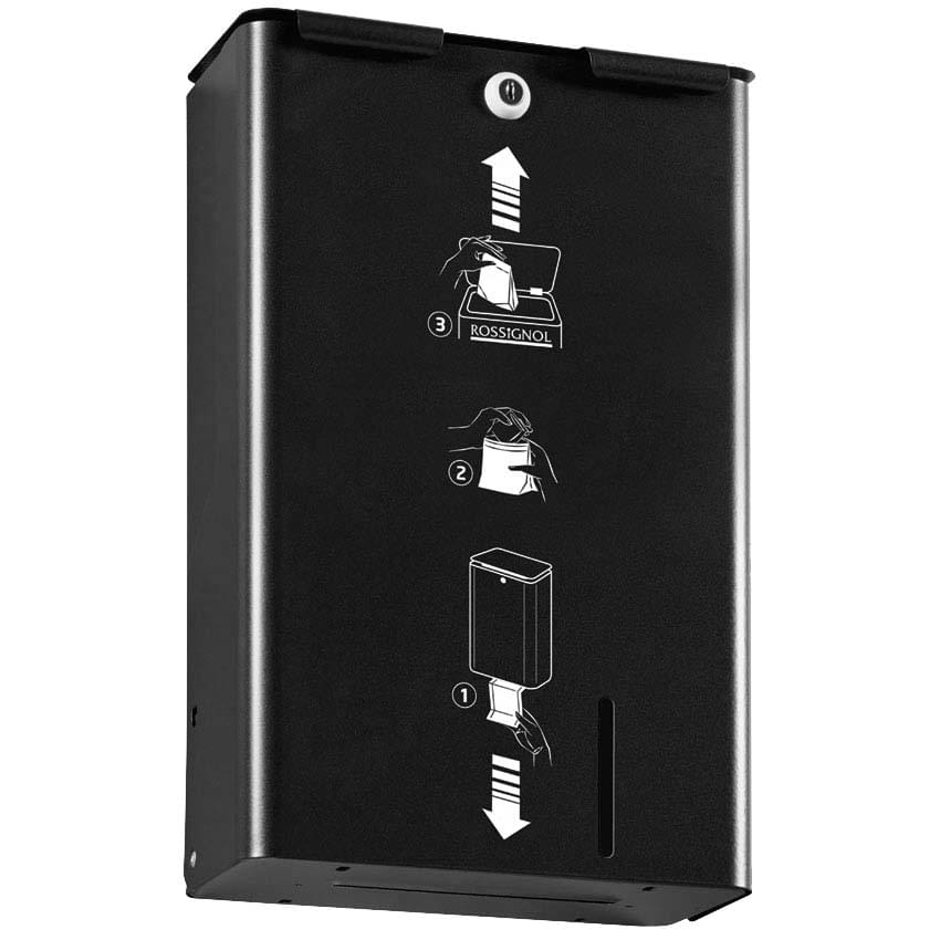 Distributeur de sachets périodiques + poubelle - Blanc