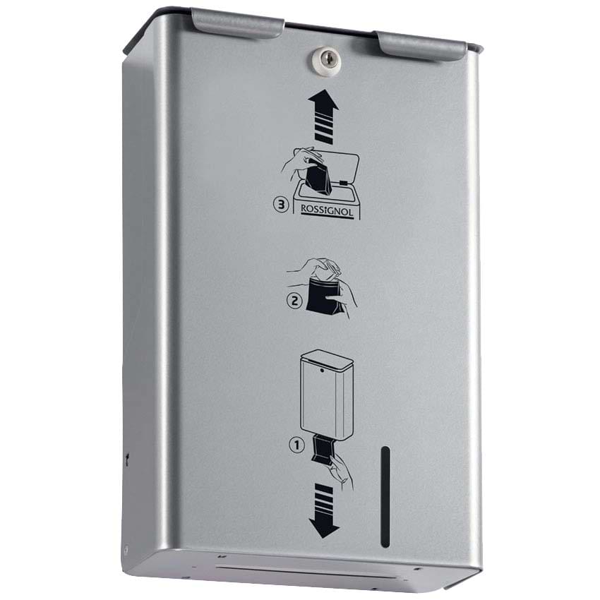 Distributeur de sachets périodiques + poubelle - Blanc