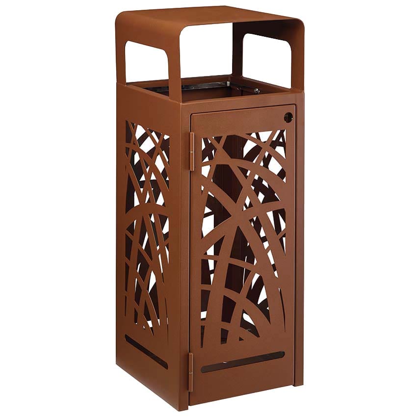 Corbeille Vaison 110L - Sans cendrier - Aspect Corten