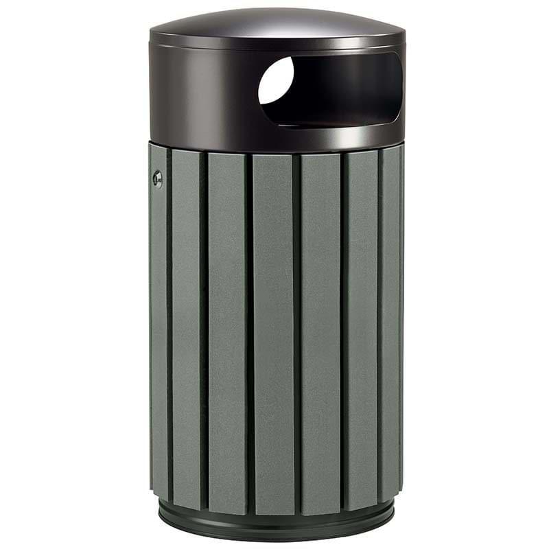 Corbeille lattes recyclées Lalinde 40L - Gris manganèse