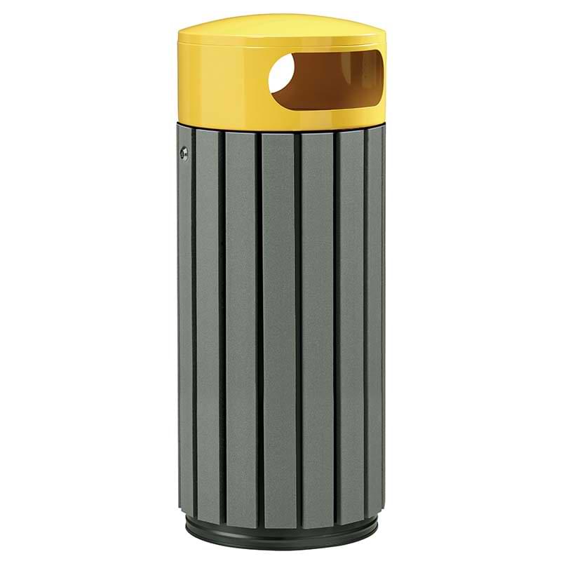 Corbeille lattes recyclées Lalinde 60L - Jaune RAL 1021