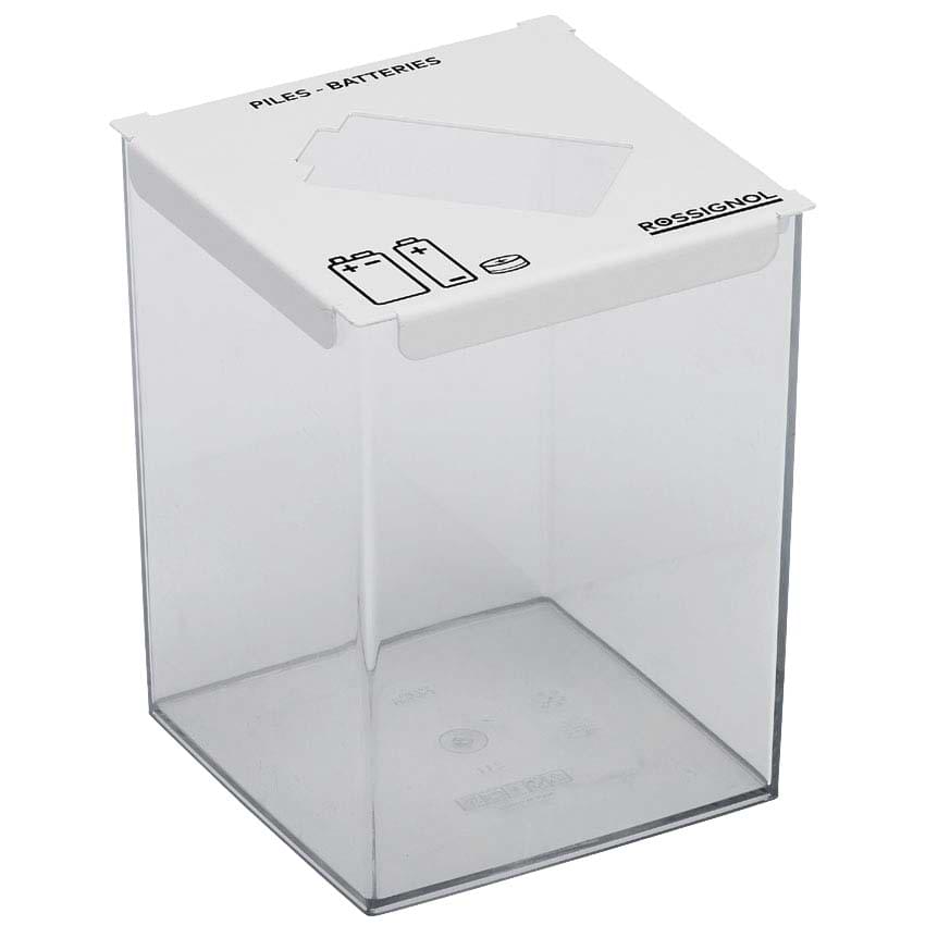Collecteur de piles à poser 2L - Couvercle Blanc RAL 9016