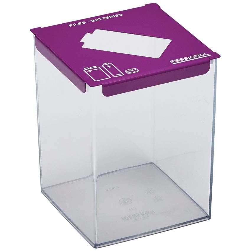 Collecteur de piles à poser 2L - Couvercle Violet RAL 4008