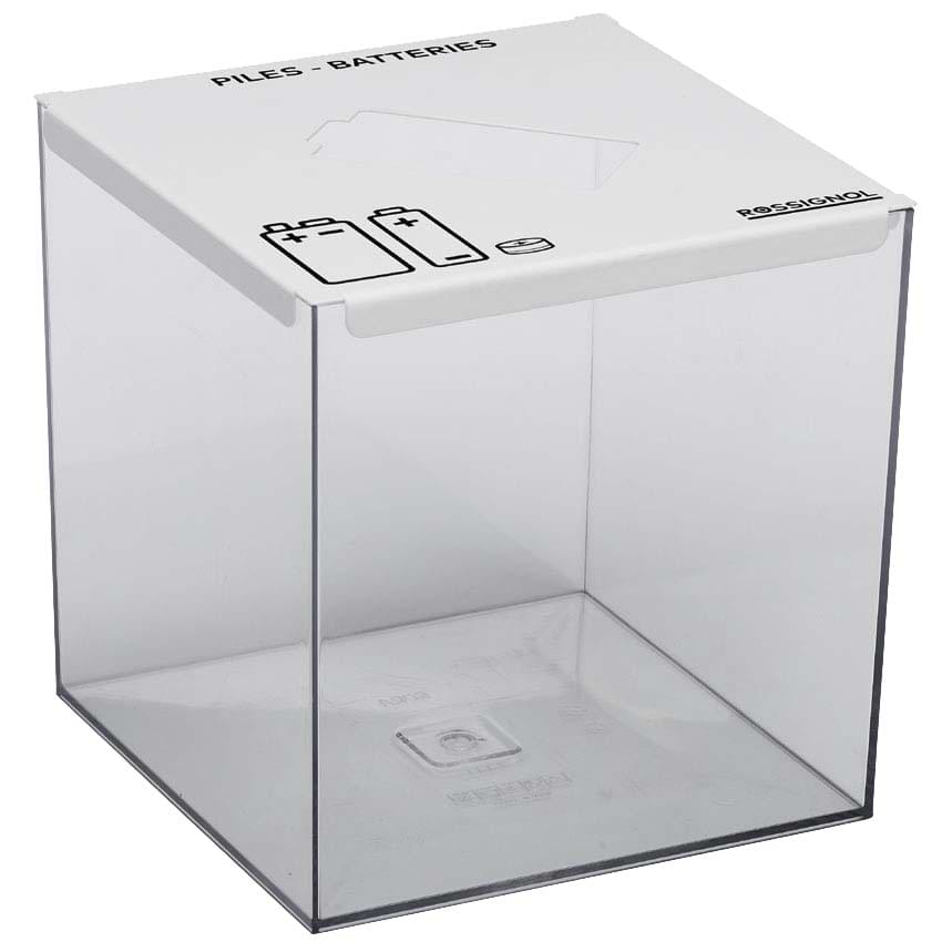 Collecteur de piles à poser 7L - Couvercle Blanc RAL 9016