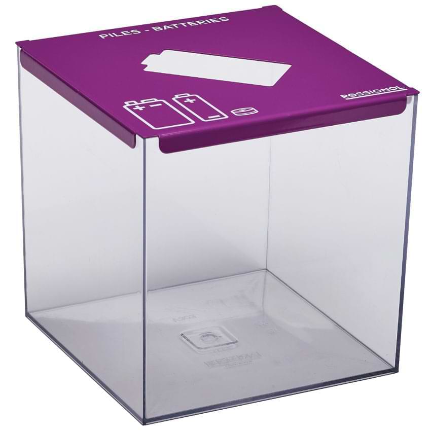 Collecteur de piles à poser 7L - Couvercle Violet RAL 4008