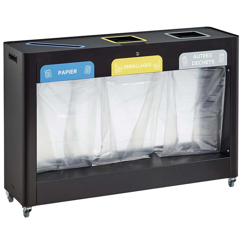 Meuble tri-sélectif 3 X 110L - Version Vigipirate