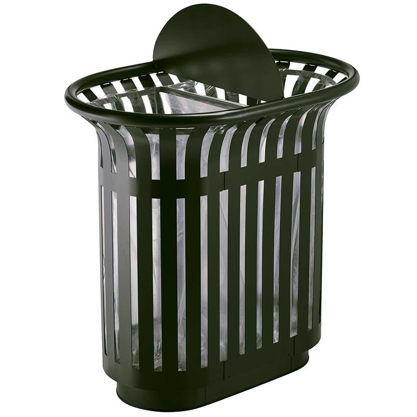 Corbeille tri-sélectif tulipe 2 X 60L - Vert olive RAL 6003