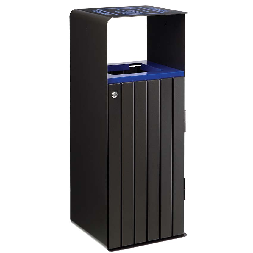 Poubelle tri-sélectif lattes alu - Tous déchets