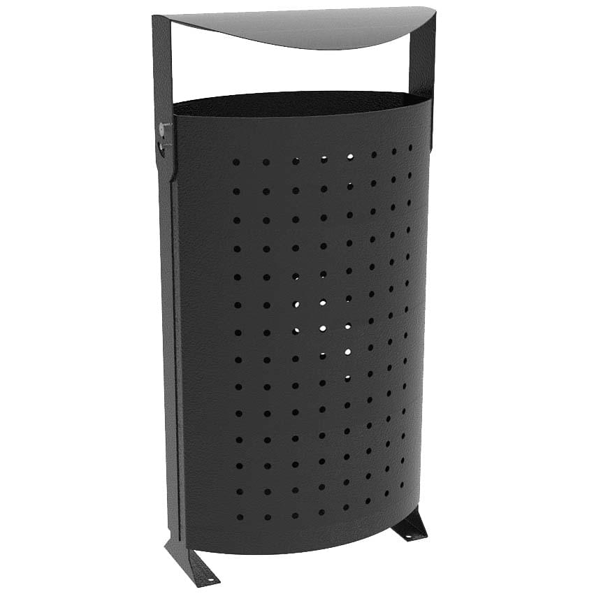 Corbeille acier perforé Agde 85L - Gris martelé