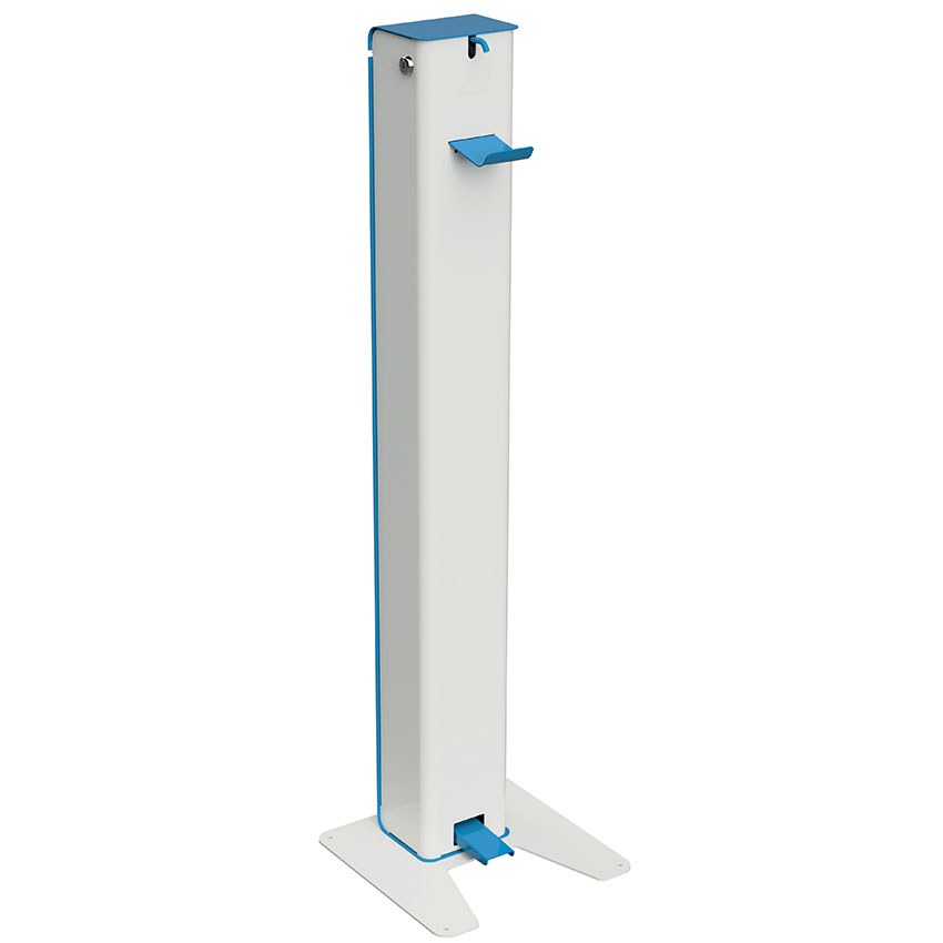 Distributeur de gel à pédale - Blanc / Bleu