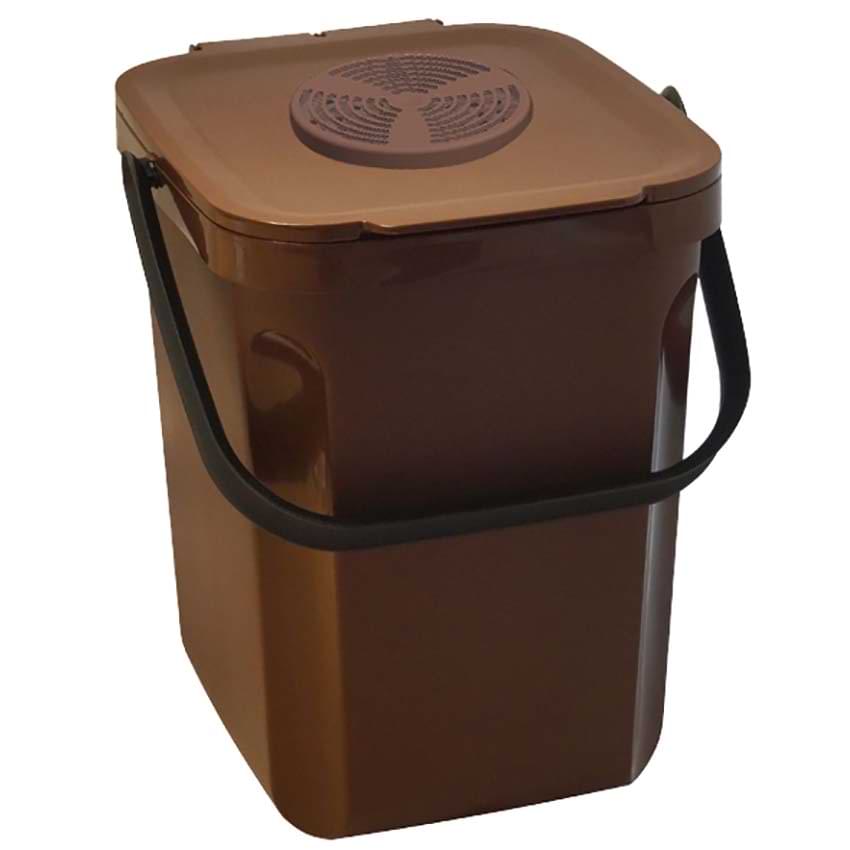 Poubelle Compost avec aération 10L - Marron