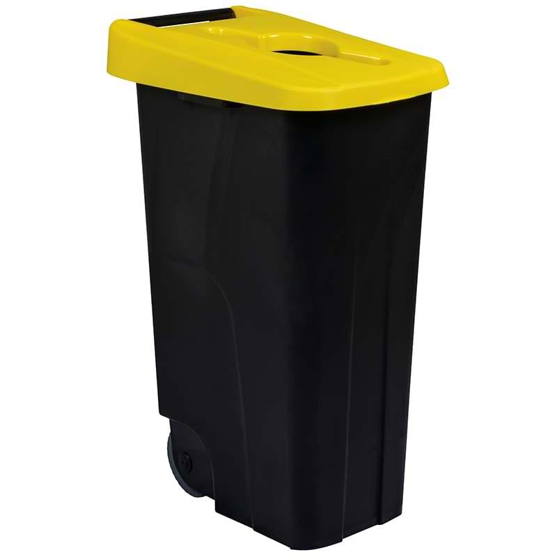 Poubelle tri-sélectif Movatri Green 110L - Couvercle à fente - Jaune
