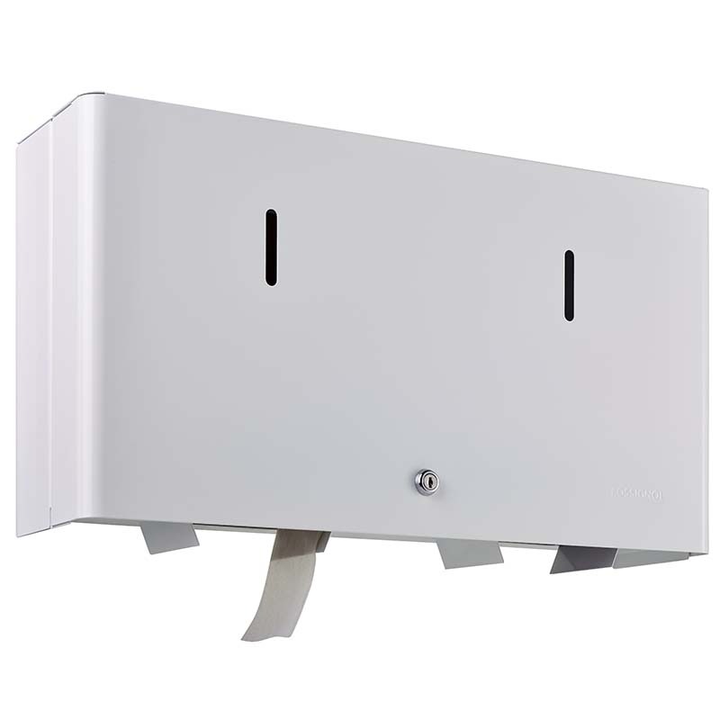 Distributeur papier hygiénique 2 X 400 m - Blanc RAL 9016