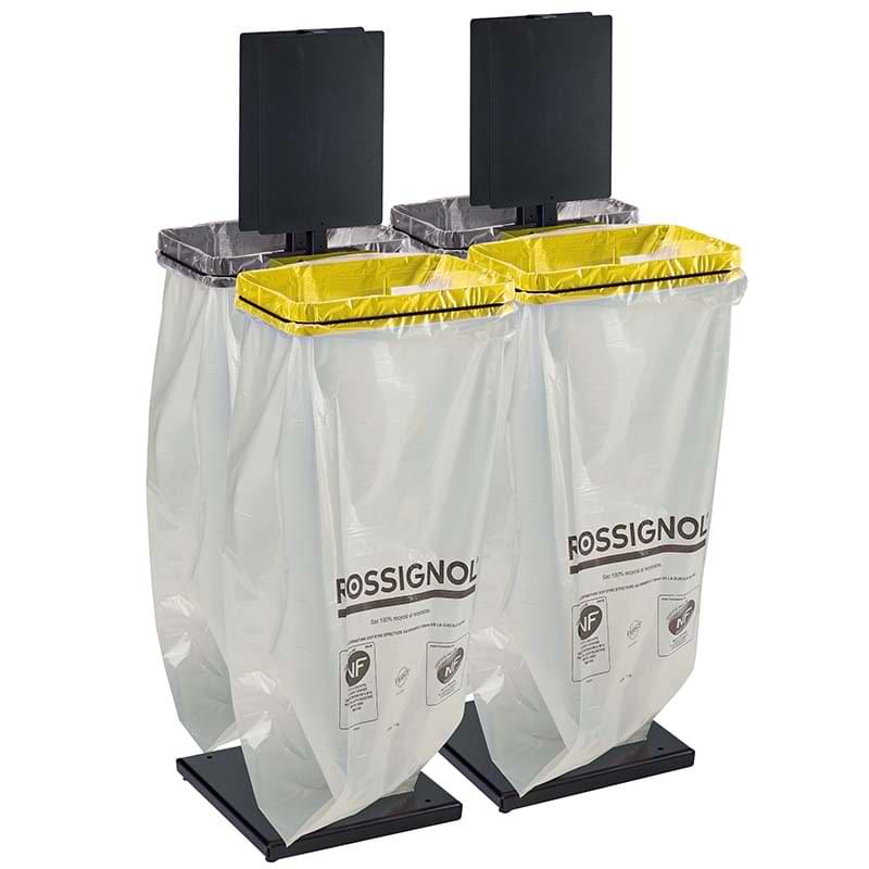 Support sac sur pied avec signalétique tri - 4 X 110L