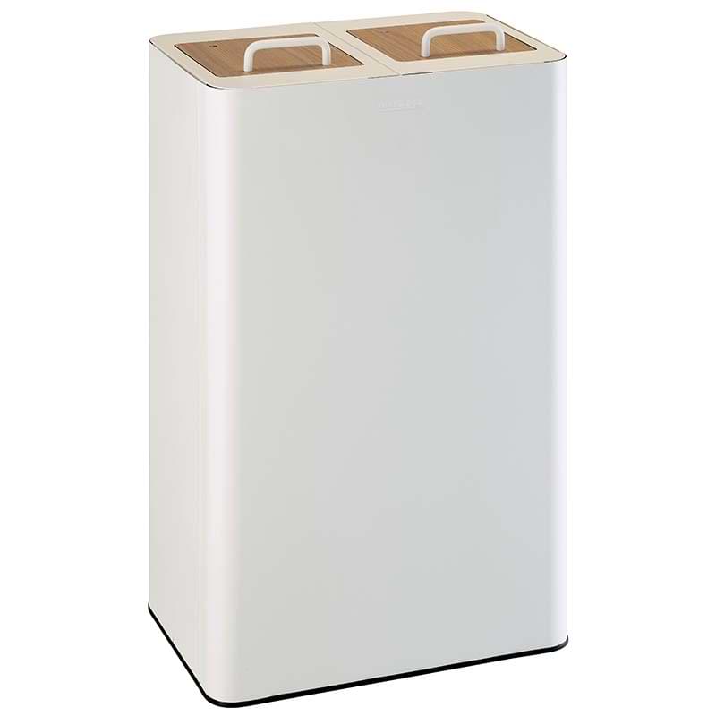 Poubelle tri-sélectif 2 X 40L - Blanc RAL 9016