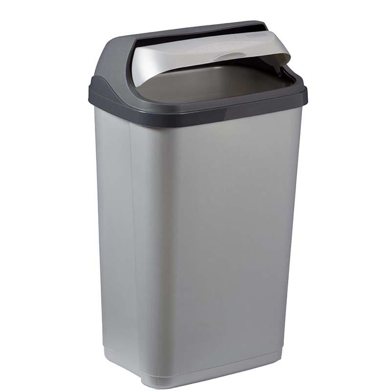 Poubelle plastique couvercle coulissant - 50L