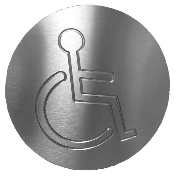 Clou urbain inox brossé avec logo PMR - D. 100 mm