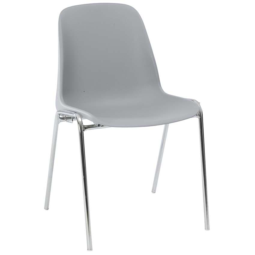 Chaise coque polypropylène Lena - Gris clair RAL 7004