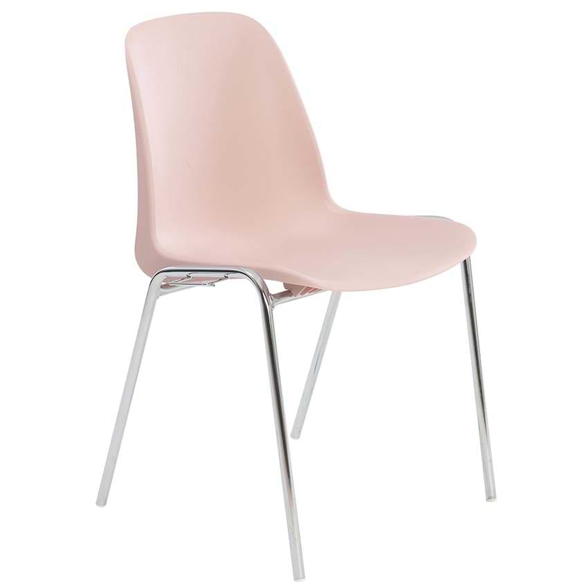 Chaise coque polypropylène Lena - Rose Pantone 5025C