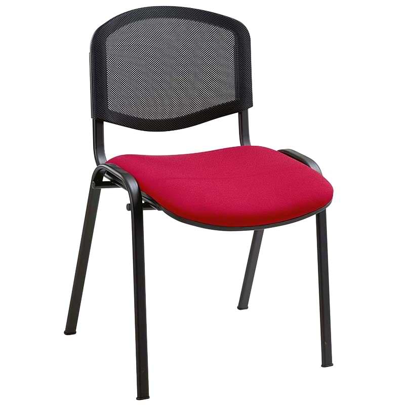 Chaise empilable tissu - dossier résille Luke - Rouge