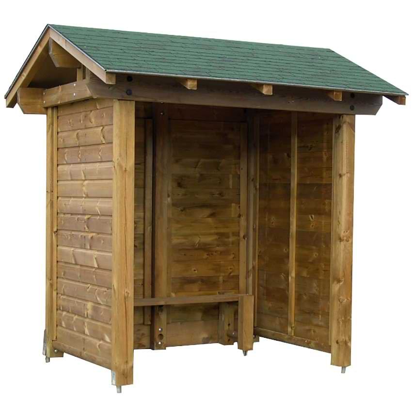 Abribus bois toit 2 pentes - L. 2 m