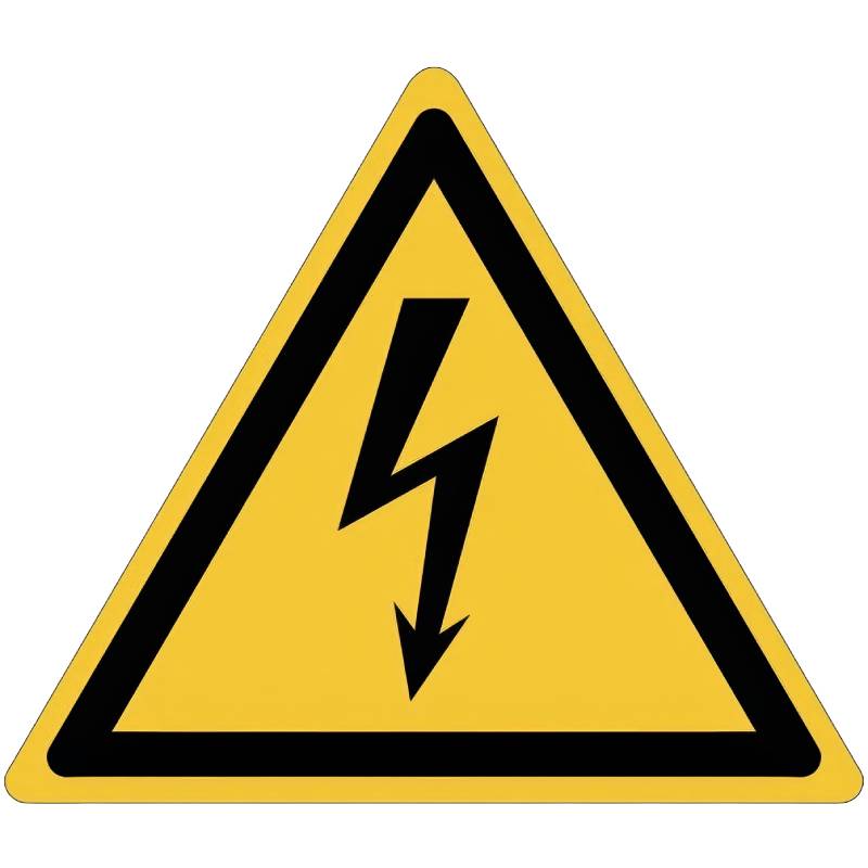 Signalétique Symbole Danger Tension Electrique 300 mm - PVC 1 mm