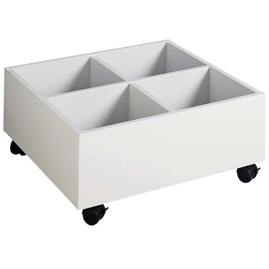 Bac à albums mobile - 4 cases - 600 X 600 mm