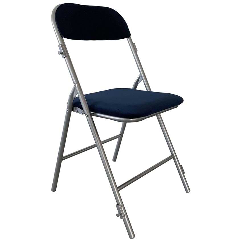 Chaise pliante prestige - Assise et dossier en velours rouge